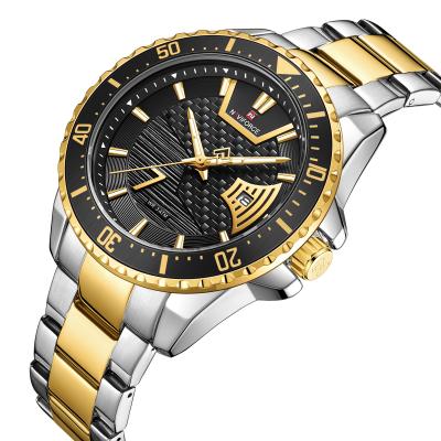 China NF9191 2022 trend men's quartz date automatic luxury waterproof stainless steel strap luminous calendar watch for men for sale