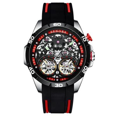 China Man Automatic Luxury Skeleton Double Tourbillon Spider Tourbillon Date SN202 Mechanical Watches for sale