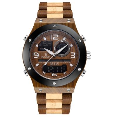 China SN153 Natural Wooden Watches Men Digital Wooden Watch 3ATM Water Resistant Display Cool Personalized Wood Watches Double Alarm for sale