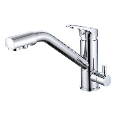 China Thermostatic Faucets Modern Three Way 3 Way Faucet Brass Deck Mounted Water Filter Kitchen To Tap Hot And Cold Water Faucet For Kitchen for sale