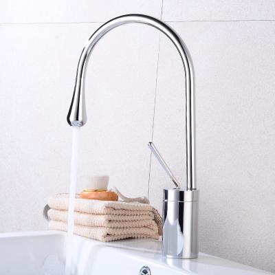 China Metered Faucets Copper Bathroom Hot And Cold Water Faucet Nordic Copper Stepping Up Swivel Bathroom Basin Faucet for sale