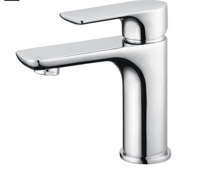 China Metered Faucets Single Basin Faucet Mixer Handle Vanity Sink Faucet Modern Hot And Cold Zinc Alloy Bathroom Faucet for sale