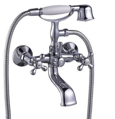 China Without Slide Bar Classic Bathroom Clawfoot Bathroom Shower Faucet Set Best Mixer Phone Form Handshower Tub Faucet for sale