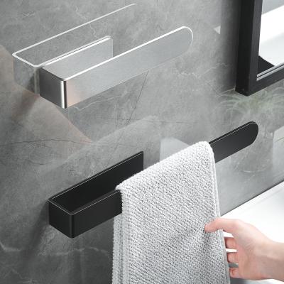 China Heater Hotel Family Bathroom Accessories Stainless Steel Bathroom Toilet Black Simple 38cm Towel Racks for sale