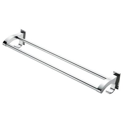 China Wholesale Modern Design Bathroom Towel Rack Shelf 304 Stainless Steel Towel Rack Wall Mounted Double Tiers Towel Rack for sale