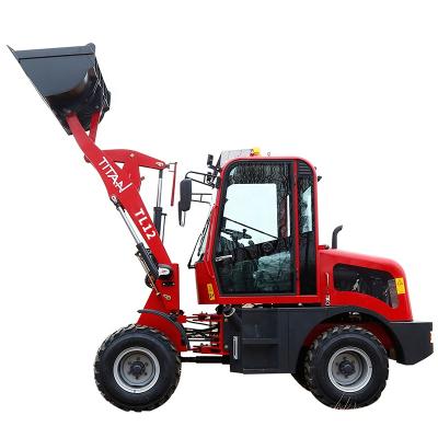 China Hotels Wheel Loader TL12 1.2ton Titan Four Wheel Drive Mini Front End Loader For Europe for sale