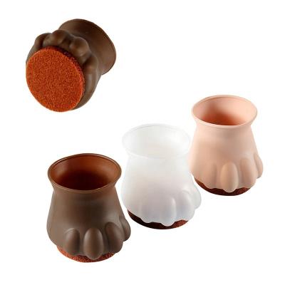 China Reduce Noice Cat Paw Shaped Furniture Feet Caps Silicone Rubber Chair Leg Floor Protectors Felt Pads, Rubber Foot Caps For Hardwood Floors for sale