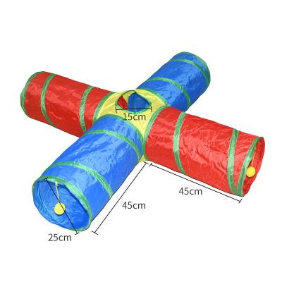 China Viable Interactive Pet Cat Tunnel Tube Folding Toy Multi Colors Durable Expandable Collapsible Cat Tunnel for sale