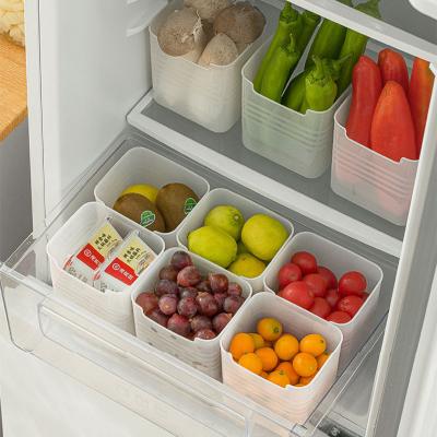 China Portable Plastic Stackable Freshness Preservation Refrigerator Vegetable and Fruit Storage Box Drawer Food Storage Box for sale