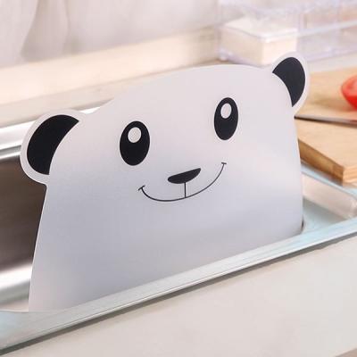 China Waterproof Panda Shape Kitchen Gadgets Water Splash Guard Baffle Board Sucker Lavatory Sink Viable Panel Water Deflector for sale