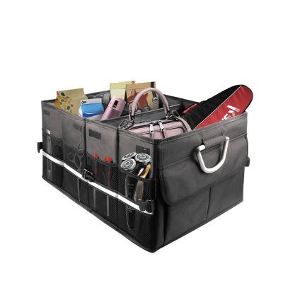 China Car Sundries Box Car Sundries Storage Box Oxford Cloth Convenient Foldable Portable Trunk Storage Sorting Organizer for sale