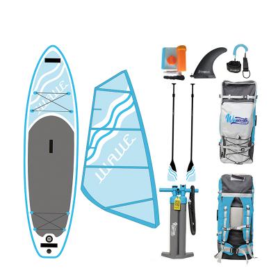 China Water Sport Activity WINNOVATE386 Drop Boarding Inflatable Paddleboard Sup Board Windsurf Board with Sail for sale