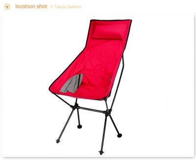 China Tianye Modern Ultralight Portable Folding Chair Easy Relax High Backrest Aluminum Camping Chair for sale