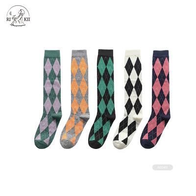 China JD- F025 QUICK DRY riding knee sock argyle knee socks fancyed high knee socks for sale