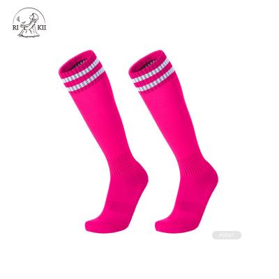 China JD- A198 Soccer Socks QUICK DRY Pink Custom Soccer Sock Pink for sale