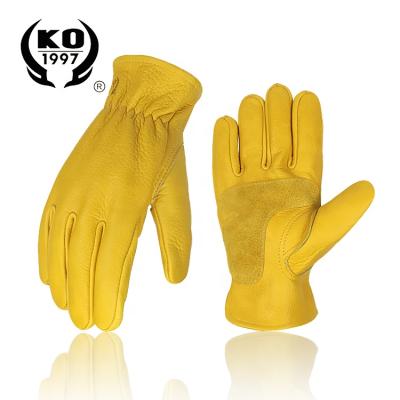 China Anti-impact Cowhide Work Leather Gloves For Construction Work Mechanic Gloves Gardening Gloves for sale