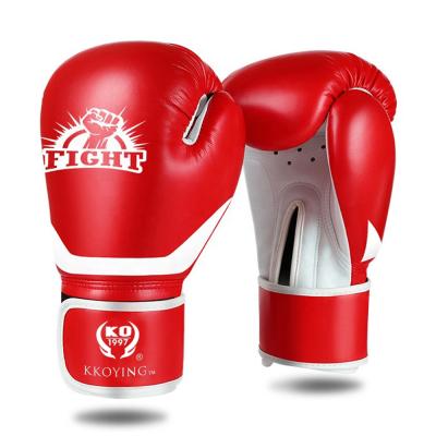 China Heavy Duty Breathable Mesh Pu Leather Boxing Gloves Punching Breathable Sports Gloves For Boxing Equipment Training for sale