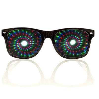 China Ultimate Nightclub Spiral Diffraction Glasses, 3D Praise Prism Glass Grating Rainbow Firework Spirals for sale