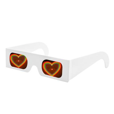 China See Hearts When You Look At The Unique Light Sources Cardboard Heart Diffraction Effect Gifts Diffraction Glasses for sale