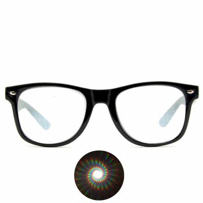 China Ultimate Nightclub Spiral Diffraction Glasses, 3D Praise Prism Glass Grating Rainbow Firework Spirals for sale