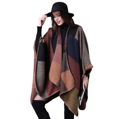 China Wholesale Geometric Factory Fashion Cape Winter Shawls Ladies Scarves for sale