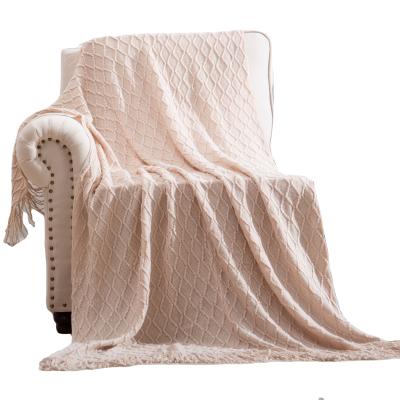 China Anti-Static Nordic Style Throw Blanket Bedding Sofa Acrylic Knitting Blanket for sale