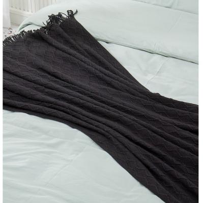 China Large Modern Throw Anti Static Soft Knitted Blanket For Living Room Blankets for sale