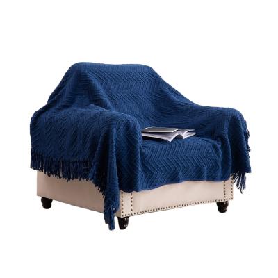 China Factory Design Anti Static Luxury Feeling Heavy Yarn Knit Chenille Blanket for sale