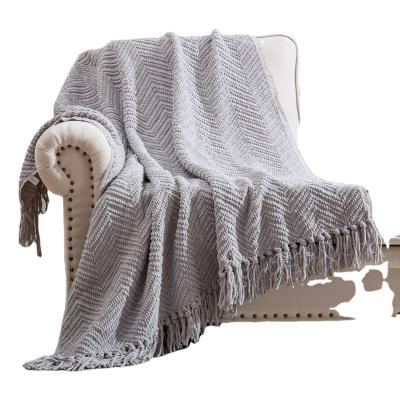 China Chunky Anti-Static Wholesale Chenille Knit Throw Crochet Blanket For Fall Winter for sale