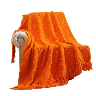 China New Design Anti-Static Soft Knit Home Decor Throws Blankets With Tassels For Sofa And Couch Bedding for sale