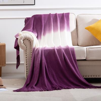 China Hot Sale Anti-static Home Household Knitted Sofa Blanket Towel Throw Cloth Air Conditioning Nap Blanket for sale