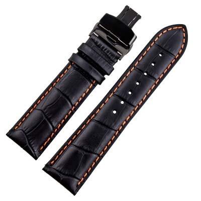 China Strong Charm Replacement Genuine Leather Watch Strap Large/Band 20 21 22 23 24mm Watch Band With Stainless Buckle for sale