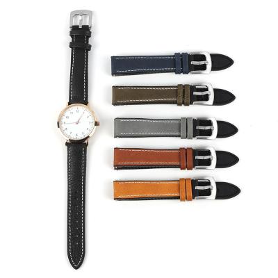 China Fanshion Cow Leather Band Watch Straps 22mm Retro Watch Band Strap Replacement High Quality Handmade Stitching Belts 18mm 20mm Strap for sale