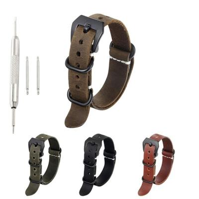 China KZfashion comfortable original leather strap for 18mm 20mm 22mm 24mm strap accessories fashion 26mm wide leather strap for sale