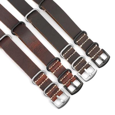 China Vintage Genuine Leather Strap 20 Grit 22 24mm Top Leather Watch Bands for sale