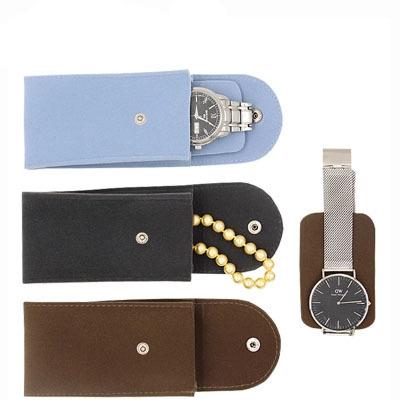 China Portable Fashion Pilou Watch Storage Bag Travel Watch Velvet Pouch for sale