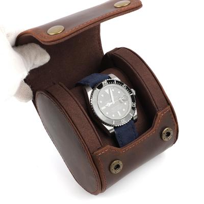 China 1/2/3/4 Fashion Customized Leather Roll Slots Watch Roll Box Vintage Custom Made Luxury Leather Watch Box for sale