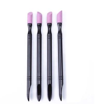 China Professional Nail Art Tool New Arrival Long Handle Gel Nails Remove Cuticle Remover Stick Nail Pusher Stone Pen for sale