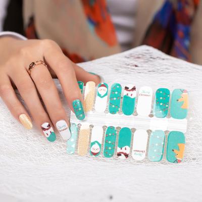 China 2d Non-toxic Popular Special Pattern Nail Stickers For Wholesale Christmas Nail Polish Custom Nail Wraps for sale