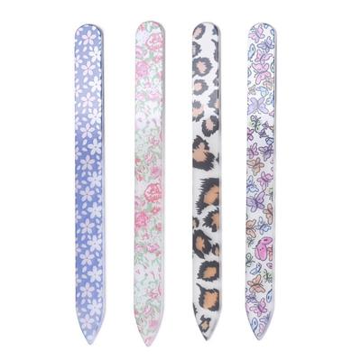 China Wholesale New Popular Nail Eco-friendly Crystal Glass Nail File 4 Designs Style Rhinestone Customized Crystal Glass File Polished Colorful for sale