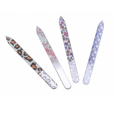 China Finger Care & Salon Custom Logo Printed Nail File Flower Pattern Nail File Polish 80/100/150/180/240 Double Sided Washable Professional Nail Filer for sale