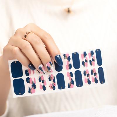 China custom 2d Korea flower design gel nail sticker factory direct sale longevity printable nail wrap sticker for sale