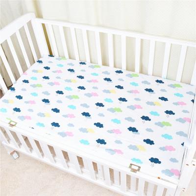 China Custom Printed Anti-Static Amazon Cotton Crib Jersey Knitted Crib Fitted Sheet for sale