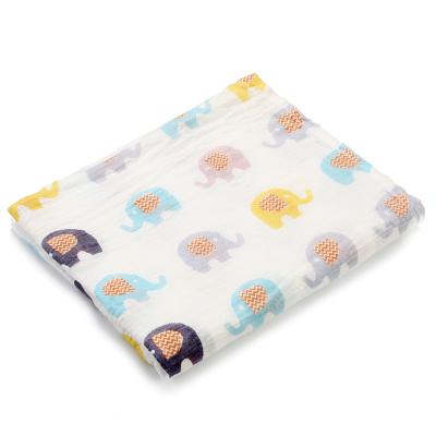 China Breathable Cute Animal Gauze Cotton Wrap Baby Blankets For Newborns for sale