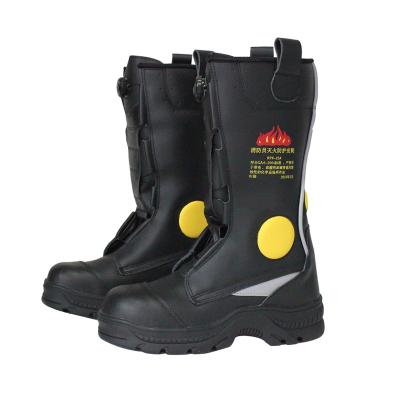 China Cow Rescue Leather Fire Fighting Boots for sale