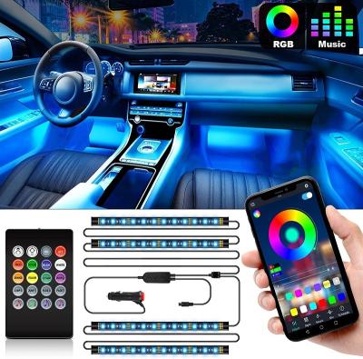 China car interior led light car interior drop strip light APP control flexible car door music sinc que led light strip interior car led interior light bandaged for sale