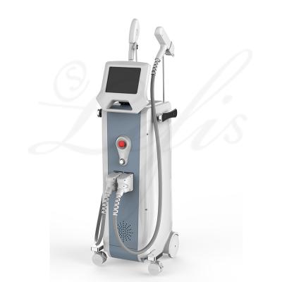 China Acne Treatment 2 In 1 Handles ND Yag Laser IPL OPT SHR Hair Removal Device for sale