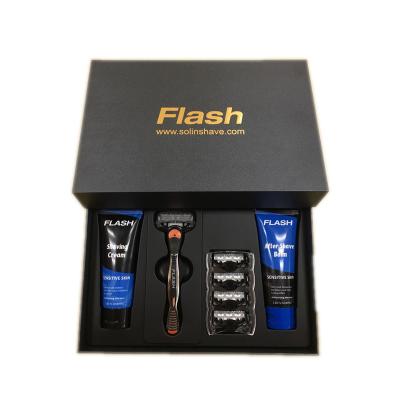 China Custom 5 Blade Personal Care Product Logo Five Blade Shaving Razor Gift Set for sale