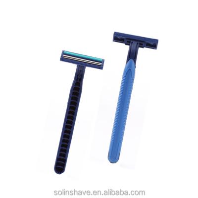 China R211 Twin Blade Rubber Handle Twin Blade Disposable Shaving Razor for sale