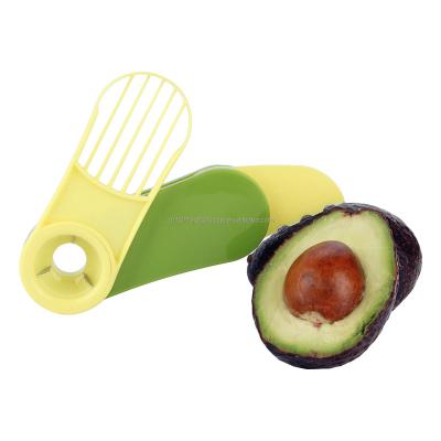 China Stocked 3 In 1 Times Avocado Slicer Cutter Stainless Steel Blade Avocado Cutter Fruit Slicer Taking Out Camping Picnic Set Avocado Knife for sale